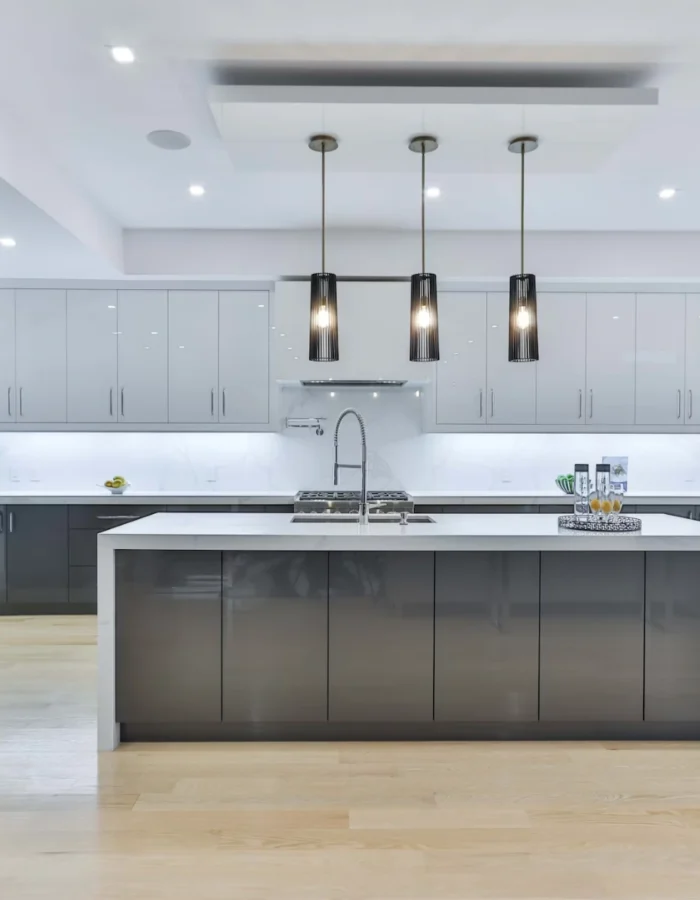 cleaned and polished modern kitchen sink