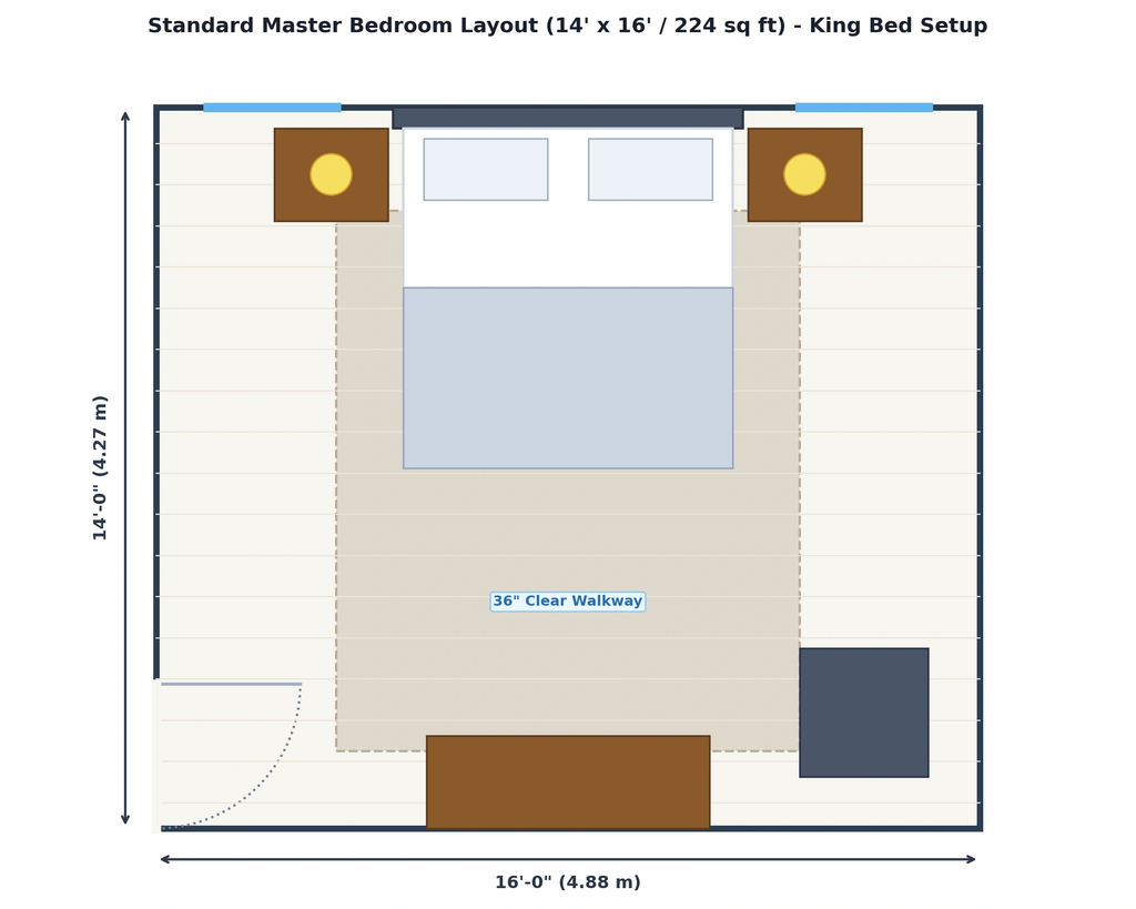14' x 16' bedroom